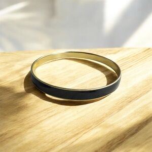 J. Crew Black and Gold Bangle Bracelet